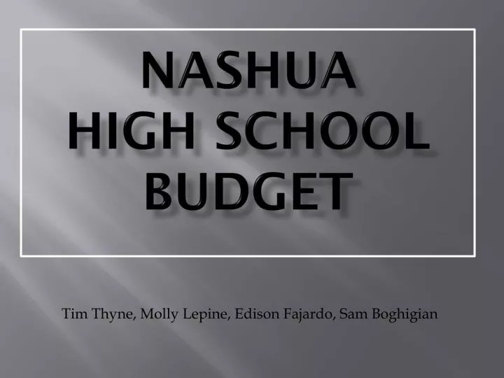 nashua high school budget