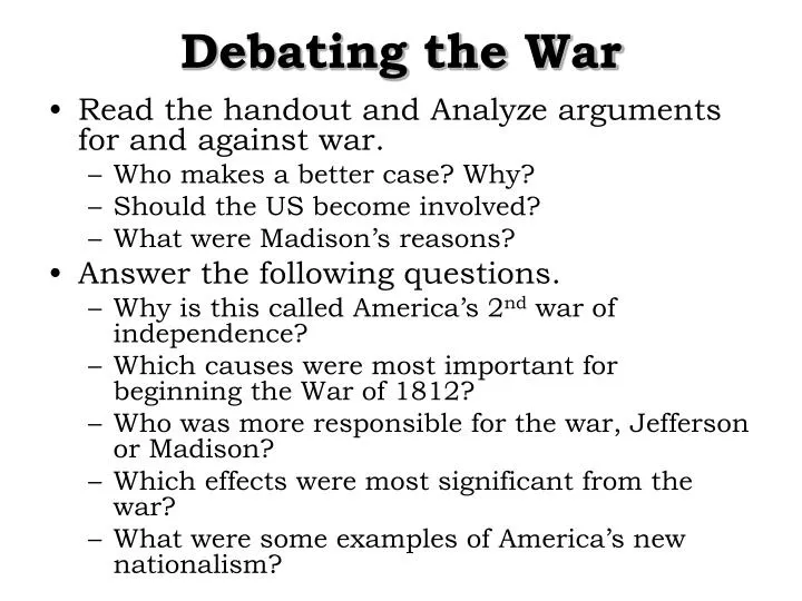 debating the war