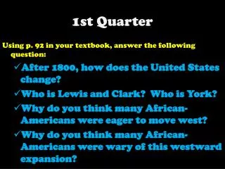 1st quarter