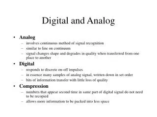 Digital and Analog