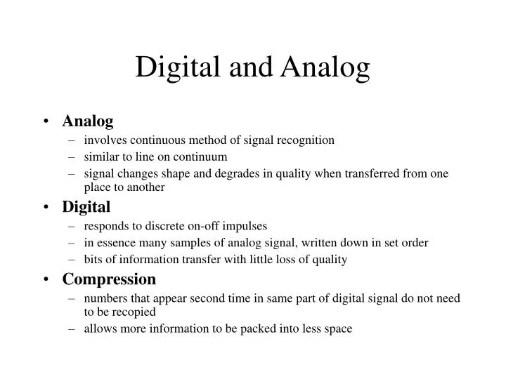 digital and analog