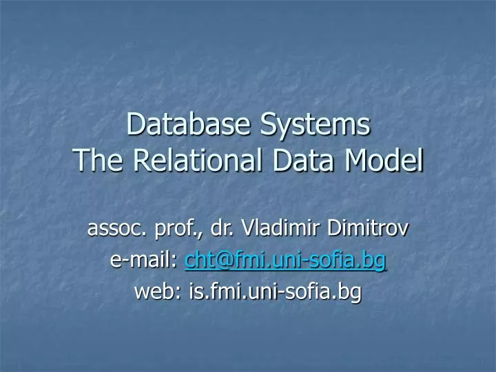 database systems the relational data model