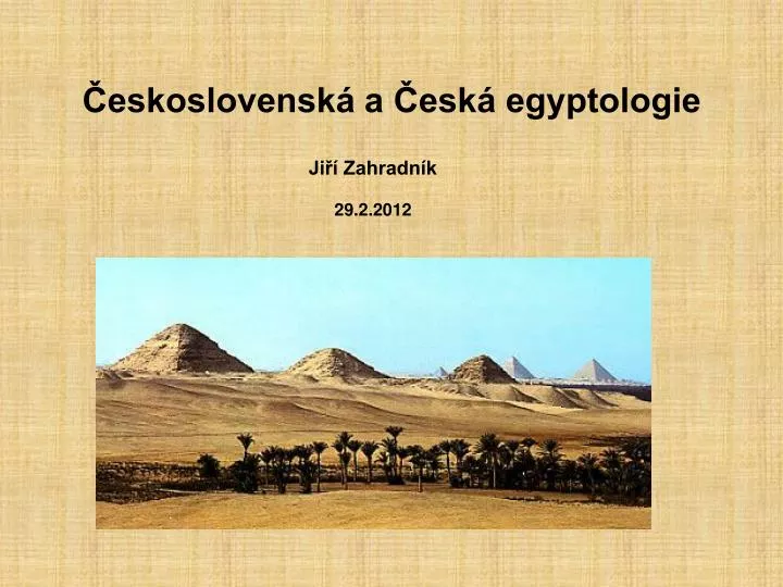 eskoslovensk a esk egyptologie