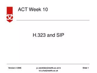 H.323 and SIP