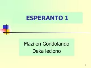 esperanto 1