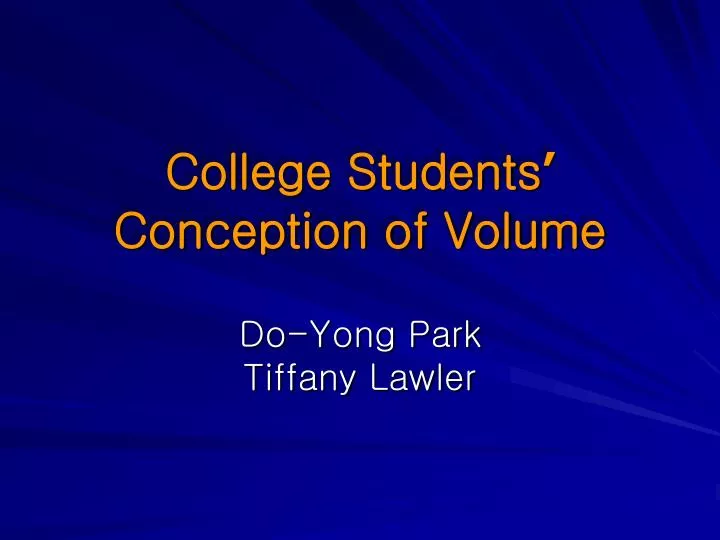 college students conception of volume