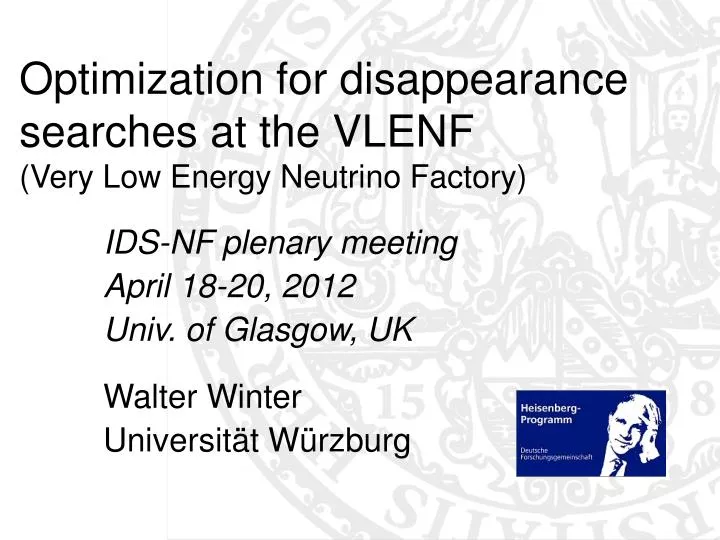 optimization for disappearance searches at the vlenf very low energy neutrino factory