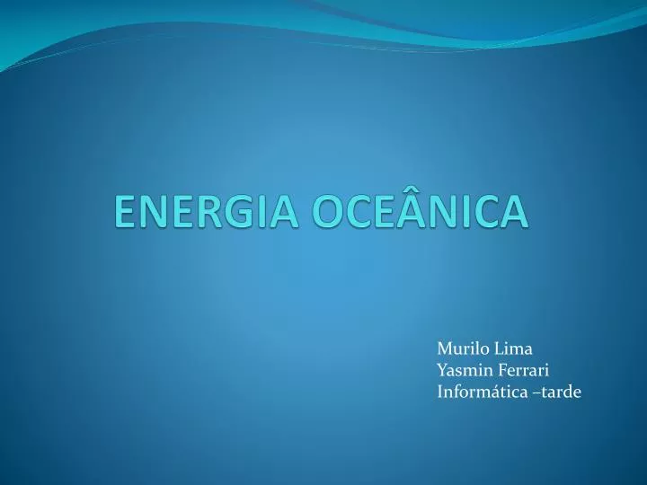 energia oce nica