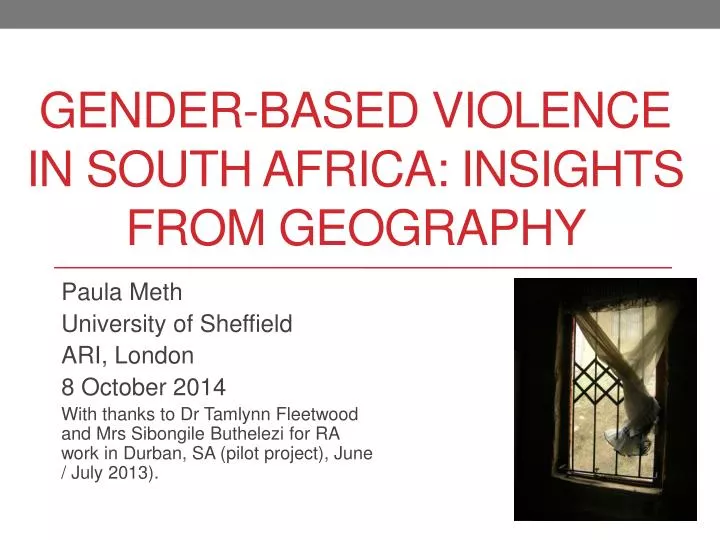 gender based violence in south africa insights from geography