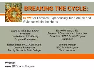 HOPE for Families Experiencing Teen Abuse and Violence within the Home