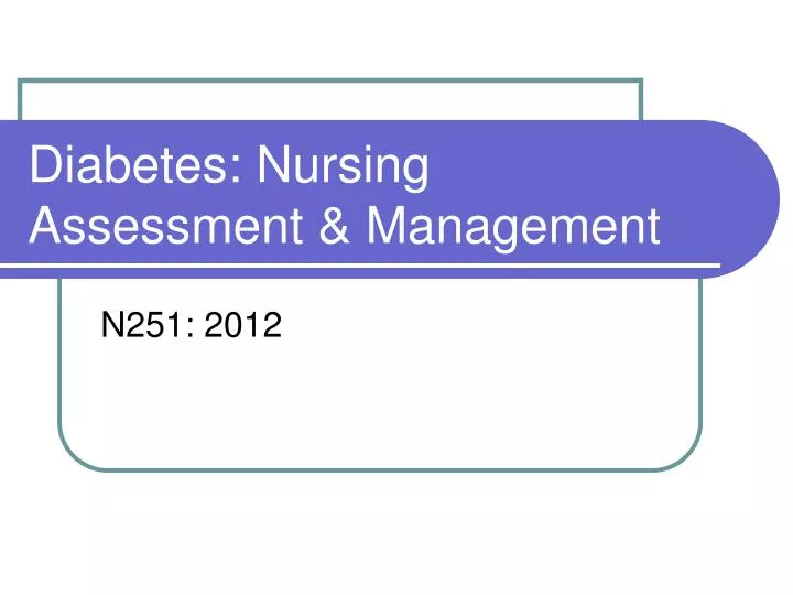 diabetes nursing assessment management