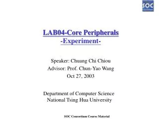 LAB04-Core Peripherals -Experiment-