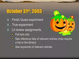 October 31 st , 2003