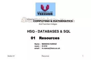 HSQ - DATABASES &amp; SQL