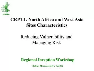 CRP1.1. North Africa and West Asia Sites Characteristics