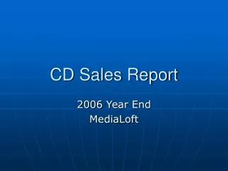 CD Sales Report