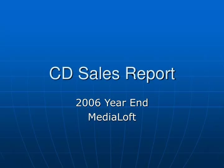 cd sales report