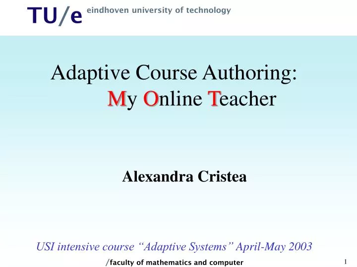 adaptive course authoring m y o nline t eacher