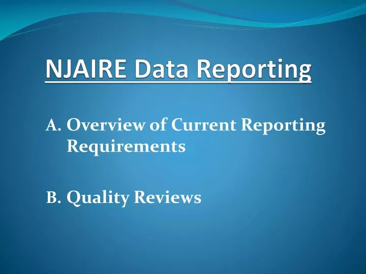 njaire data reporting