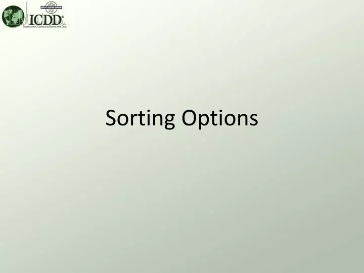 sorting options