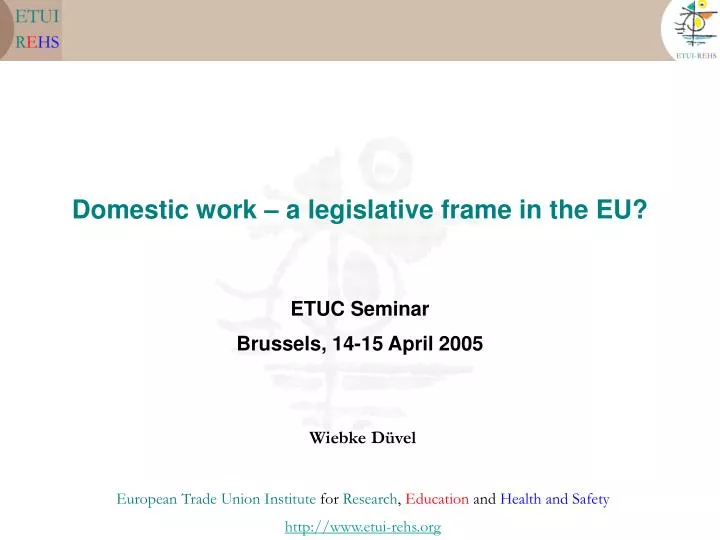 domestic work a legislative frame in the eu