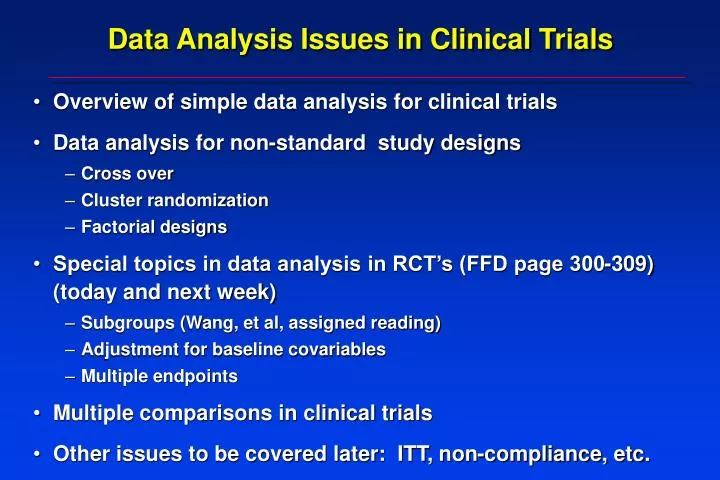 data analysis issues in clinical trials