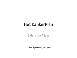 het kankerplan