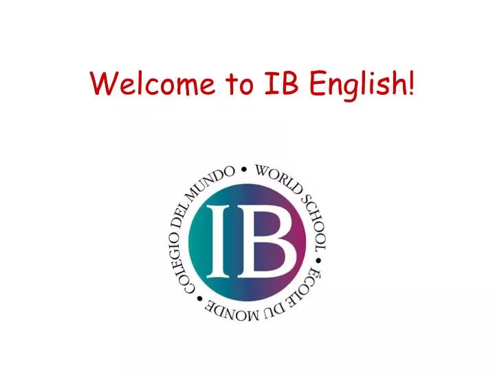 welcome to ib english
