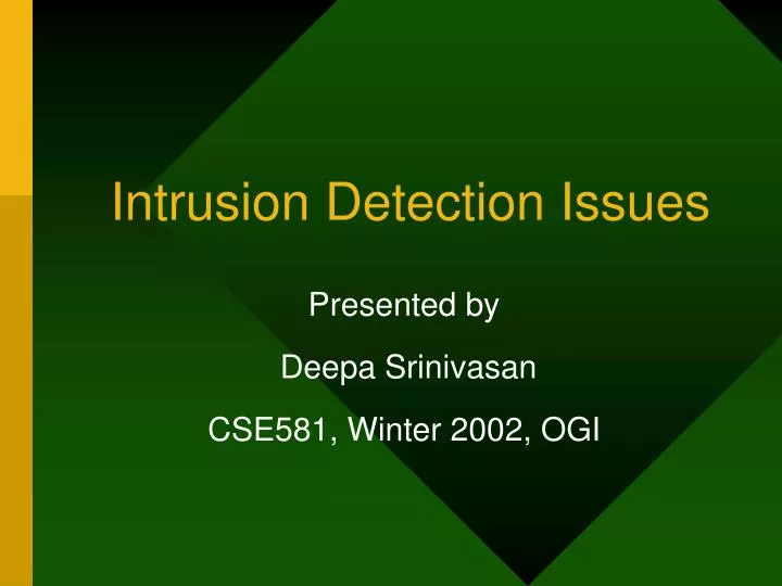 intrusion detection issues