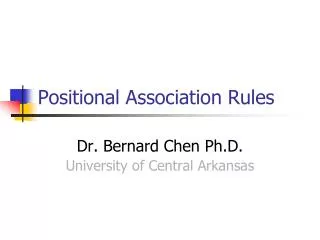 Positional Association Rules
