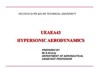 UEAEA43 HYPERSONIC AERODYNAMICS