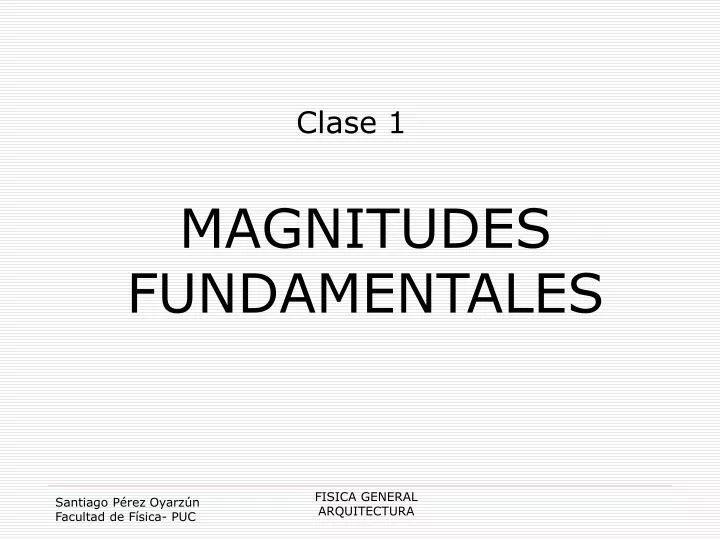 magnitudes fundamentales