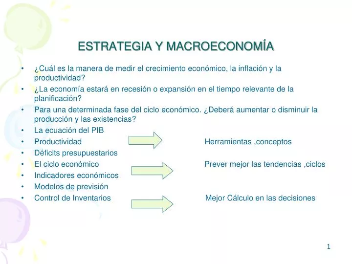 estrategia y macroeconom a