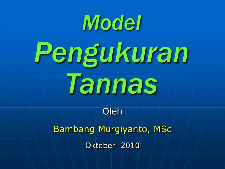 model pengukuran tannas