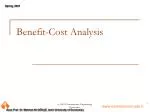 Benefit-Cost Analysis - slide 1