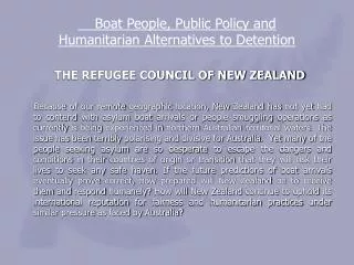 THE REFUGEE COUNCIL OF NEW ZEALAND