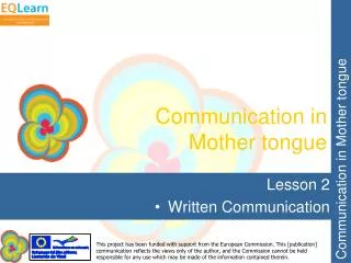 Communication in Mother tongue