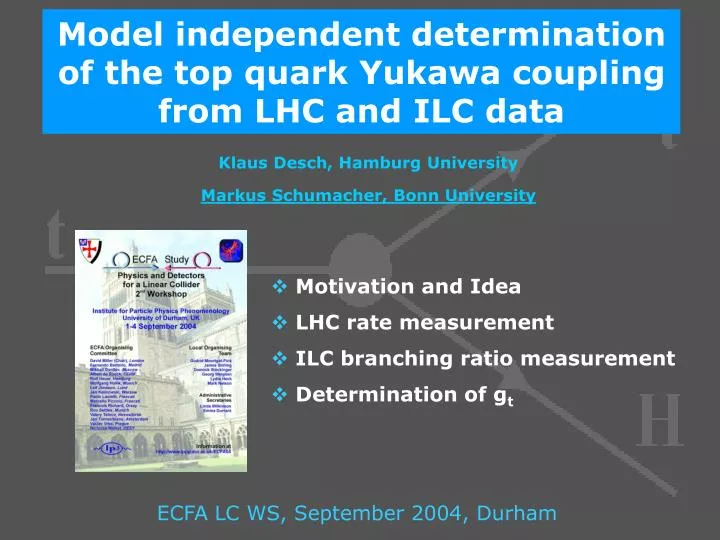 model independent determination of the top quark yukawa coupling from lhc and ilc data