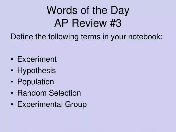 words of the day ap review 3