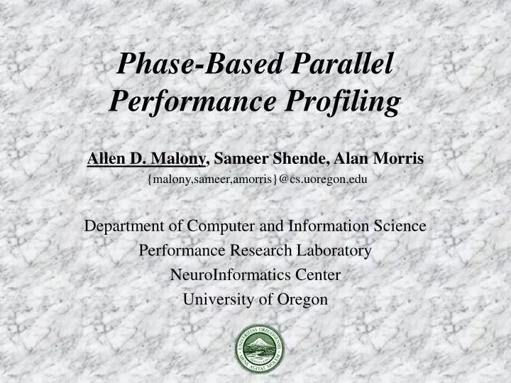 phase based parallel performance profiling