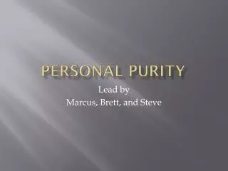 Personal Purity