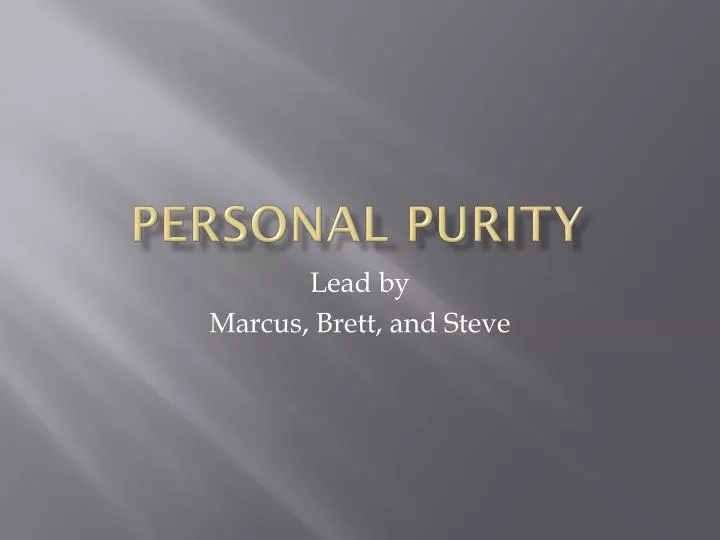 personal purity