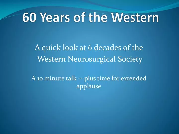 60 years of the western