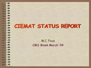 CIEMAT STATUS REPORT