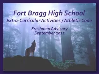 Fort Bragg High School Extra-Curricular Activities / Athletic Code