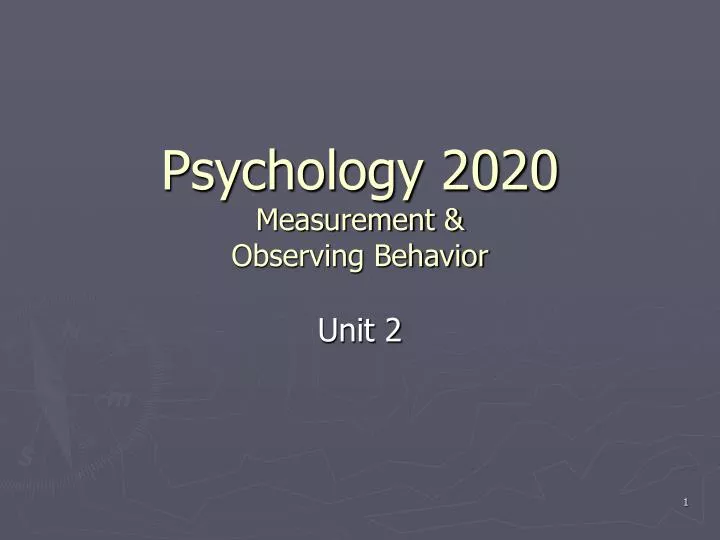 psychology 2020 measurement observing behavior