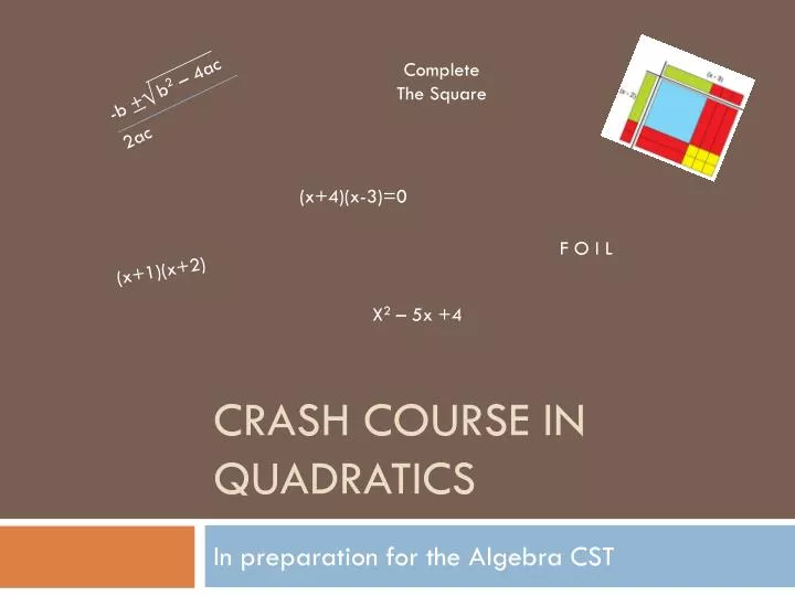 crash course in quadratics