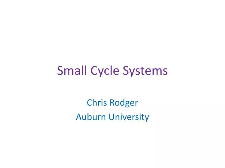 small cycle systems