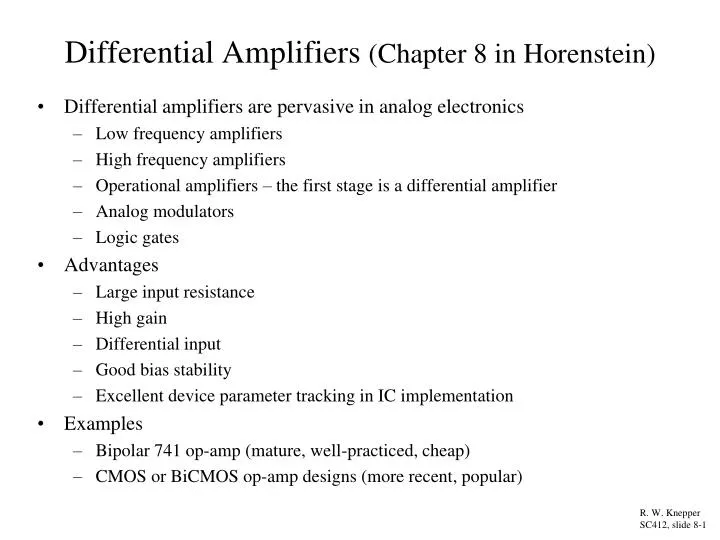 differential amplifiers chapter 8 in horenstein