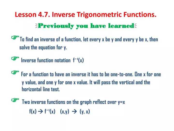 lesson 4 7 inverse trigonometric functions